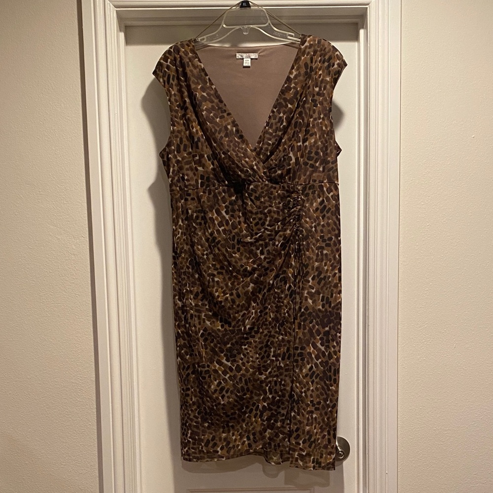 London Style Brown Leopard Print Dress